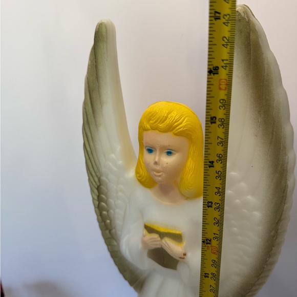 Vintage Empire Angel Blow Mold 17” gold wings yellow hair - Picture 8 of 9